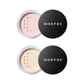 MORPHE Totally Set Mini packaging front view, talc-free powder for a lightweight finish.