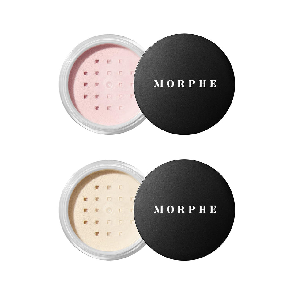 MORPHE Totally Set Mini packaging front view, talc-free powder for a lightweight finish.