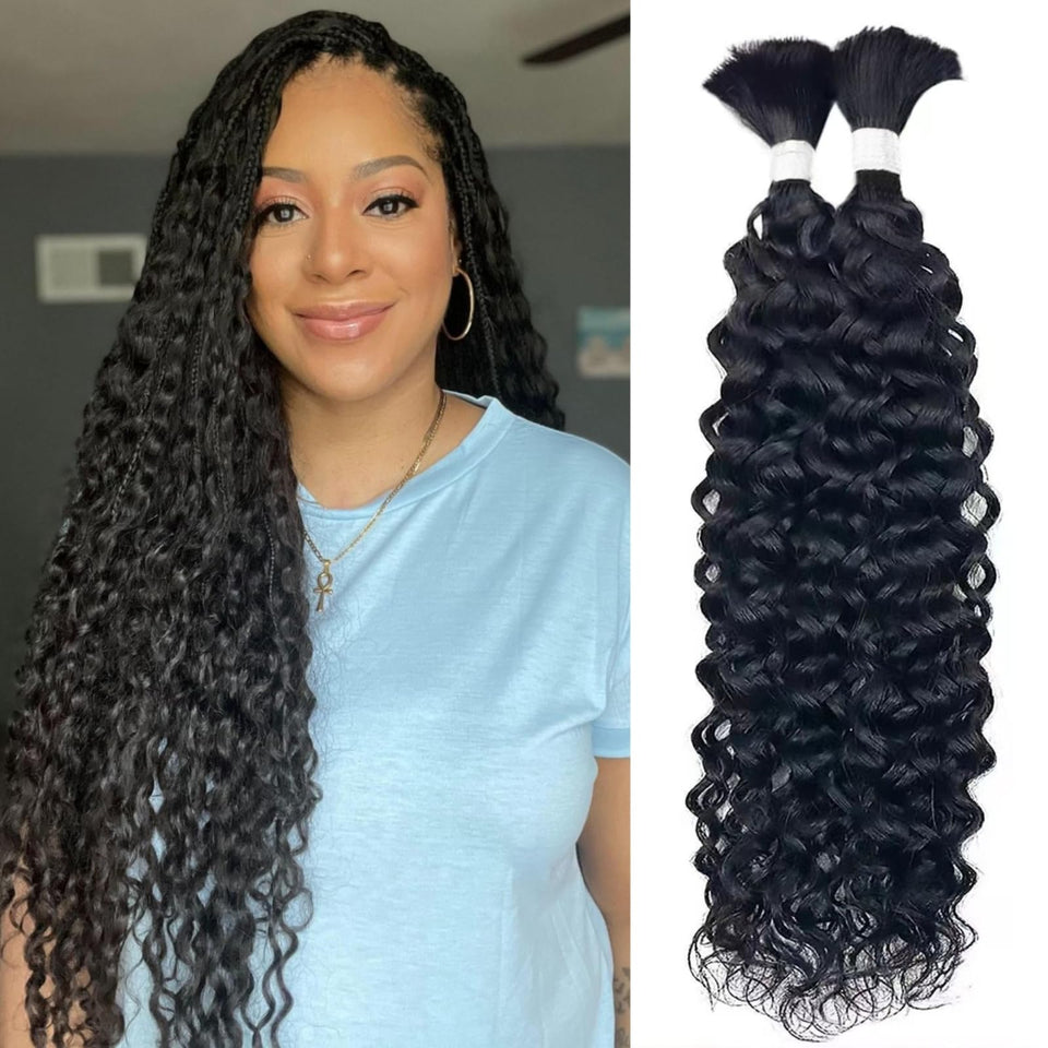 Morpure water-wave bulk braiding hair pack showing natural texture for Boho braids