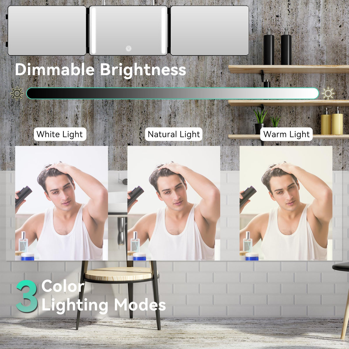 Moruedtu 360-degree view mirror shows every angle for grooming