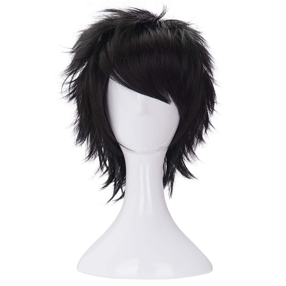 Morvally Short Messy Black Wig for cosplay-ready look with natural flow.