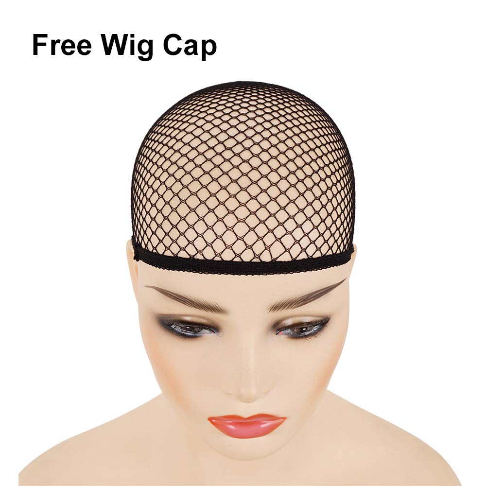 Morvally package includes basic wig, clip ponytails, and free wig cap