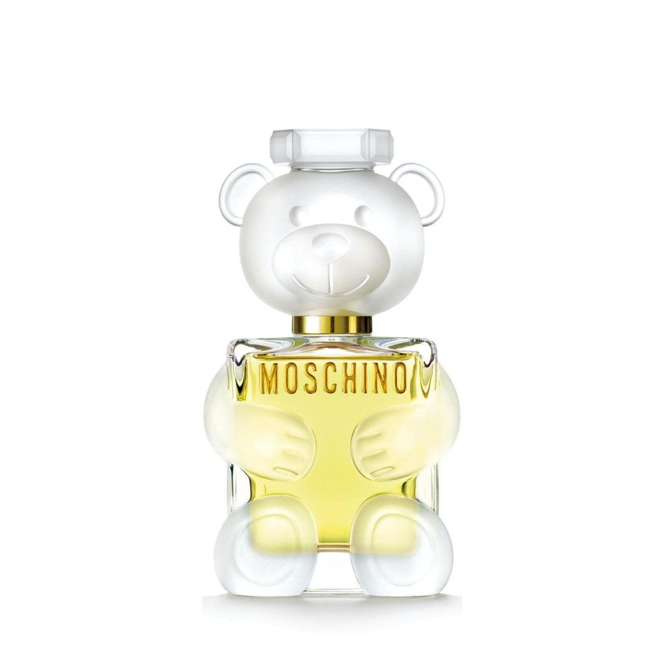Moschino Toy 2 EDP bottle front view highlights playful design and premium fragrance silhouette
