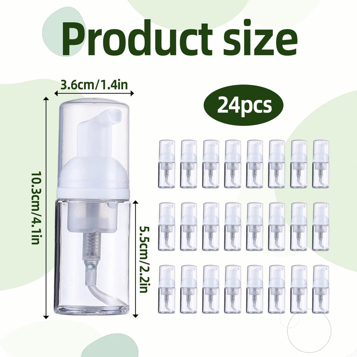 MOSIOBERDAVIAN clear foam bottle showcasing contents with leak-proof design