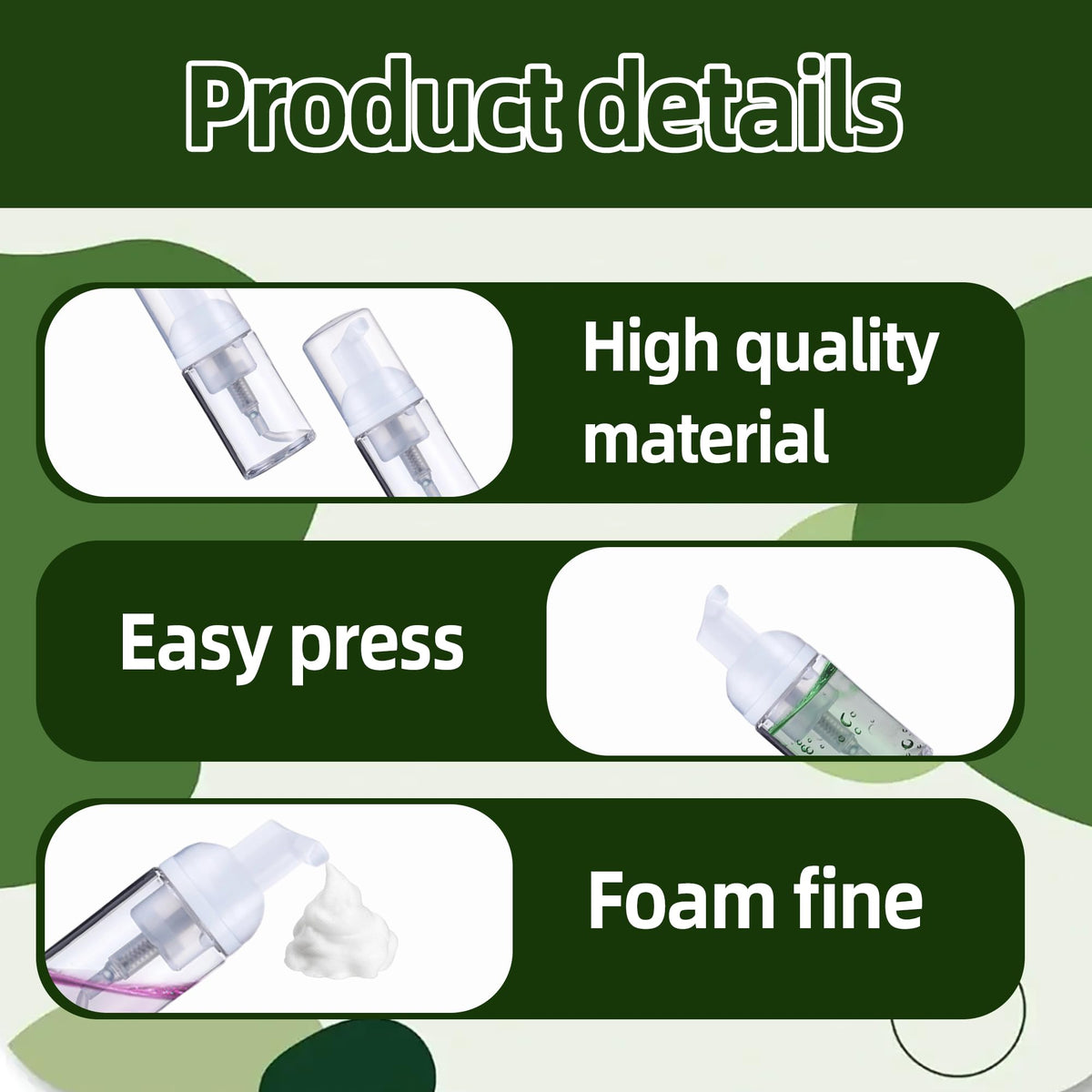MOSIOBERDAVIAN mini foam pump bottle ideal for face wash samples
