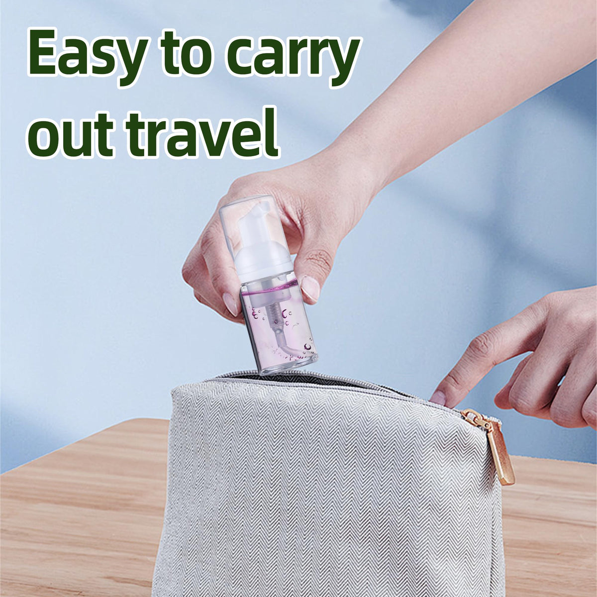 MOSIOBERDAVIAN reusable foam pump bottle to prevent spills during travel