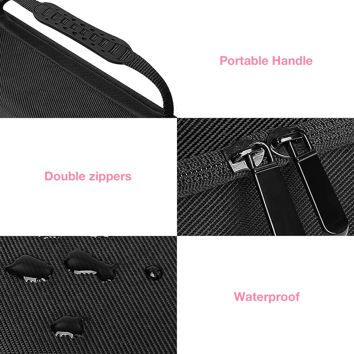 Full opening with double zippers provides easy access to the Revlon One-Step