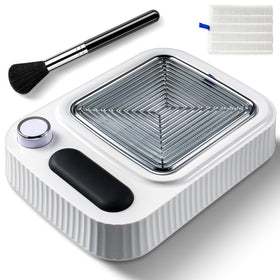 MOSKANY 80W nail dust collector front view keeps your workstation clean during acrylic filing.