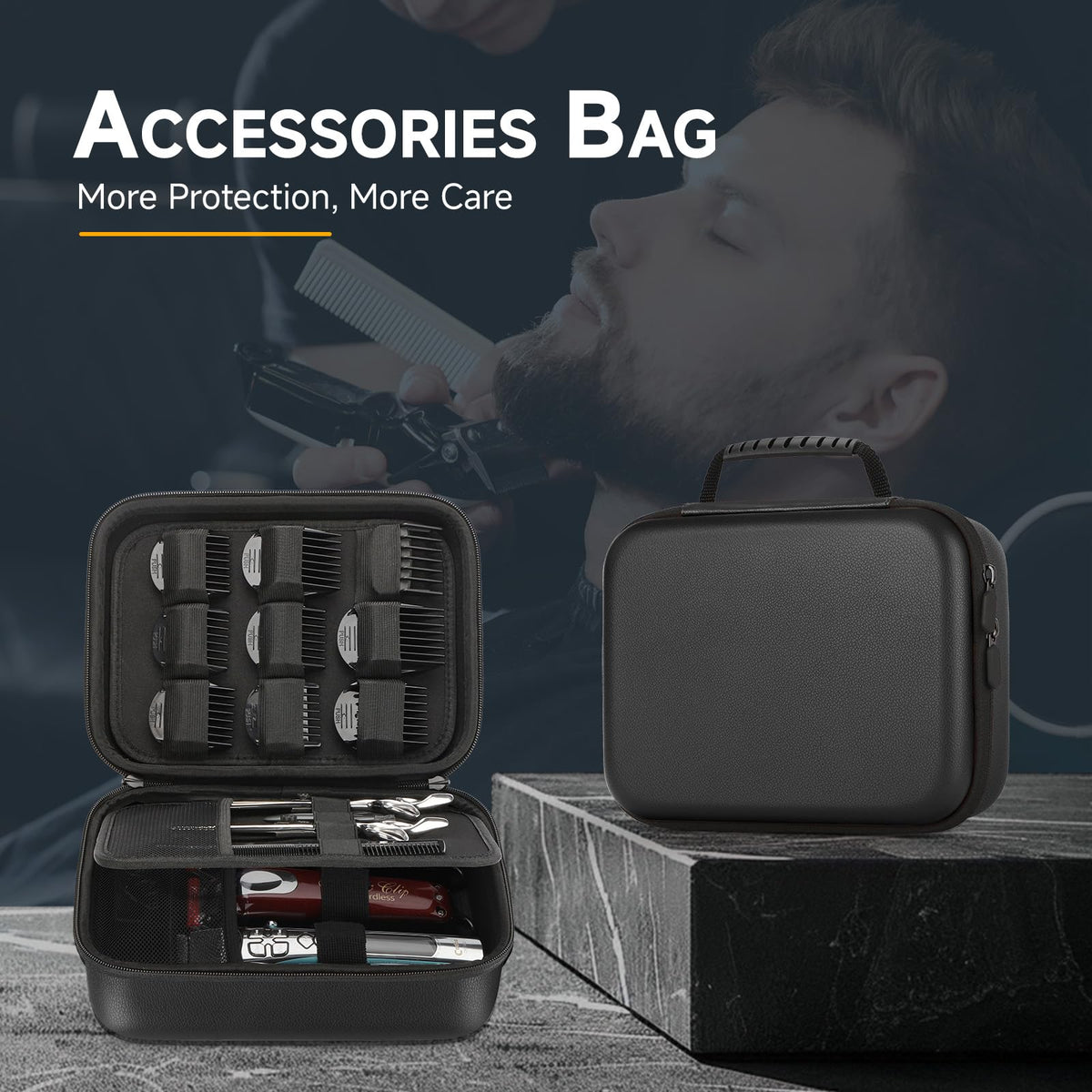 MOSLA barber case with sturdy handle for easy transport
