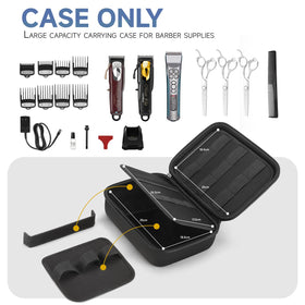 MOSLA barber kit organizer with mesh pocket keeps cords and guards organized.