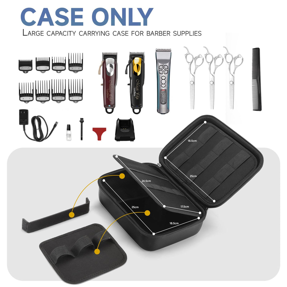 MOSLA hair clipper organizer with mesh pocket and dividers keeps accessories secure
