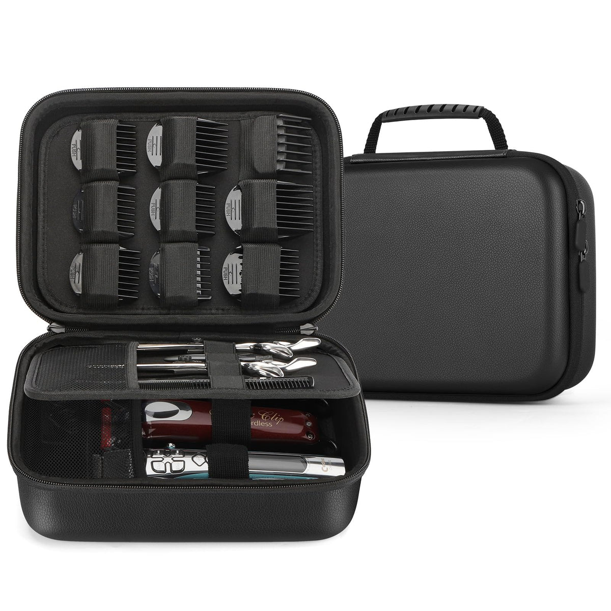 MOSLA hard barber case with durable EVA shell protects clippers on the go