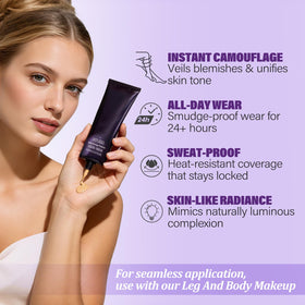 MOSSBIQ Body Makeup demonstrates even skin tone blending for a flawless finish.
