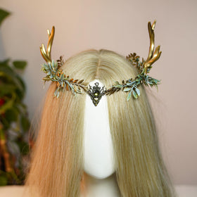 MOSTORY woodland crown for Halloween costume idea, adds whimsy to your look