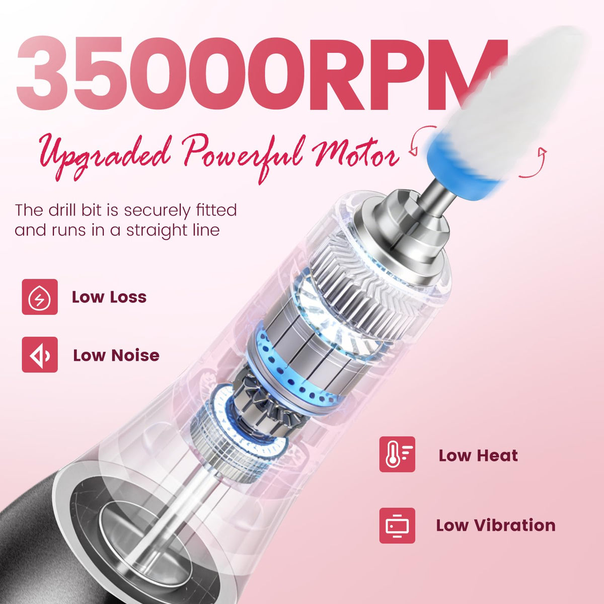 Mosugia nail drill with built-in UV lamp for at-home gel curing.