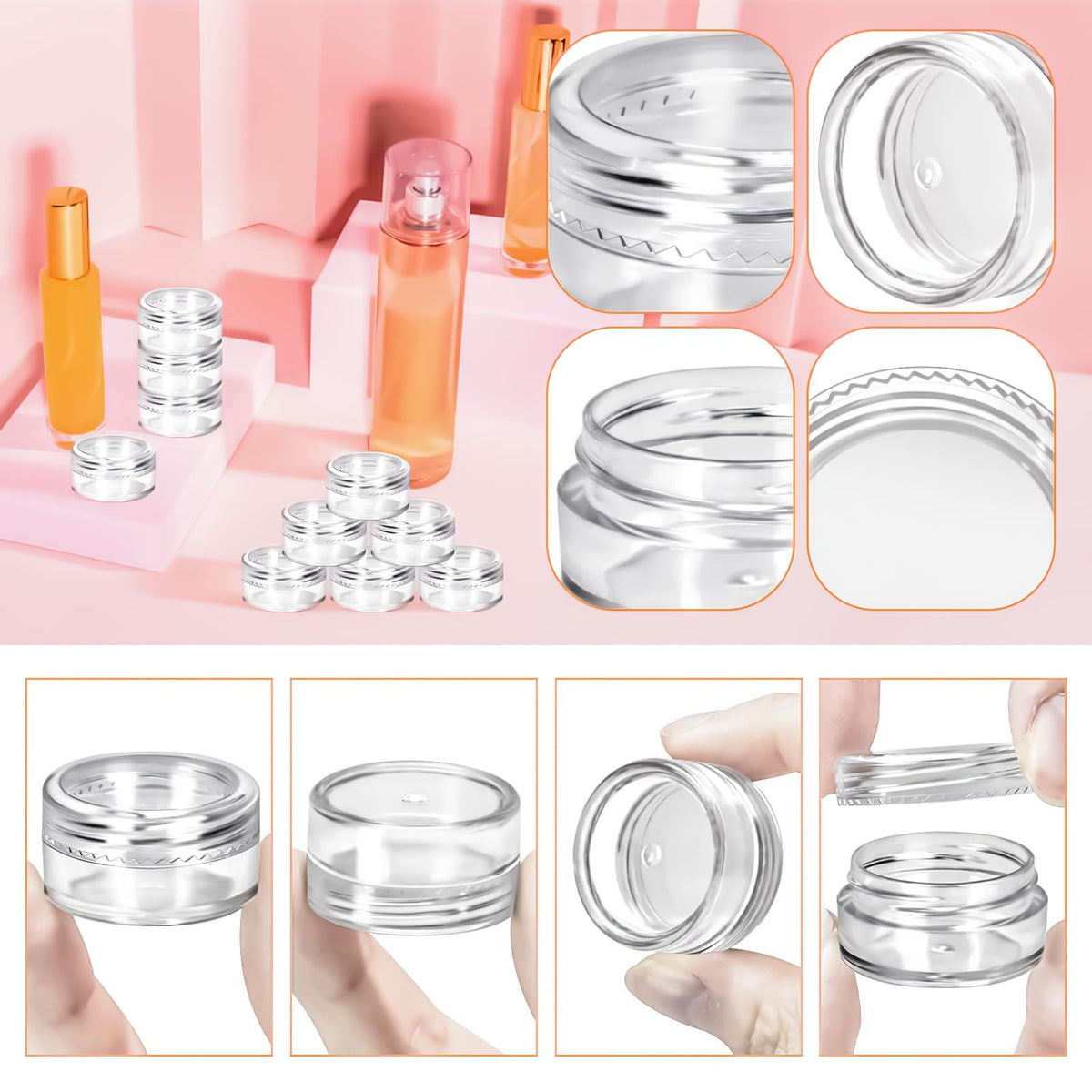 MotBach leakproof lid jars prevent leaks during travel.