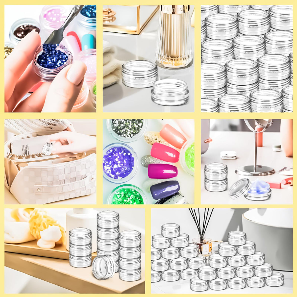 MotBach small jars store creams, lip balms, or samples neatly.