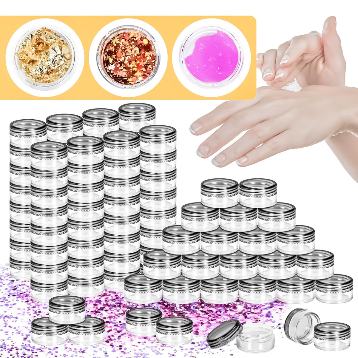 MotBach jars stacked neatly for organized sample storage