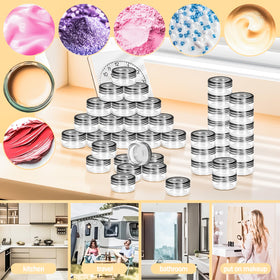 MotBach portable cosmetic jars pack fits purse and luggage