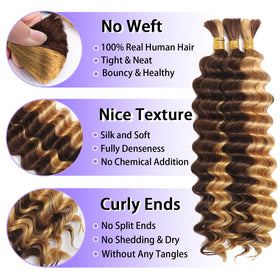MOTFIN curly braiding hair bundle close-up showing premium texture