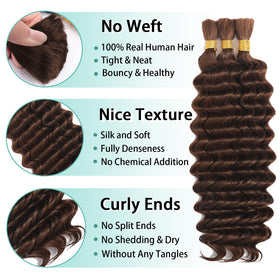 MOTFIN 18'' deep wave hair, 110g per pack, ready for voluminous braids.