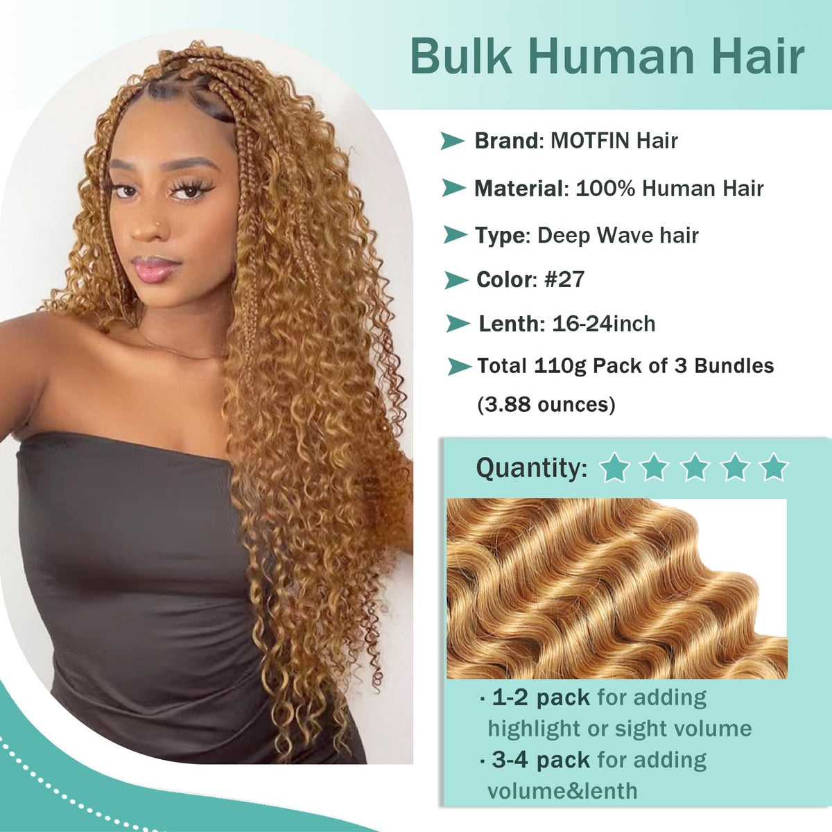 MOTFIN easy style braiding hair for quick knotless looks