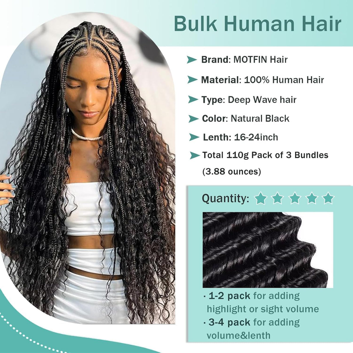 MOTFIN 24 inch curls ideal for festival ready goddess box braids