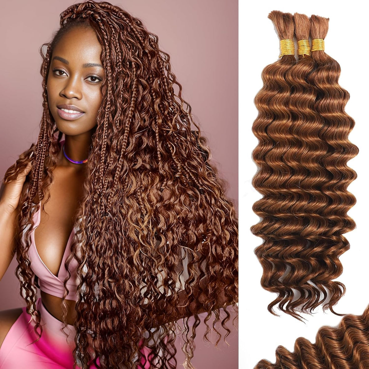 MOTFIN human braiding hair 110g 20inch curly boho pack ready to style for effortless braids