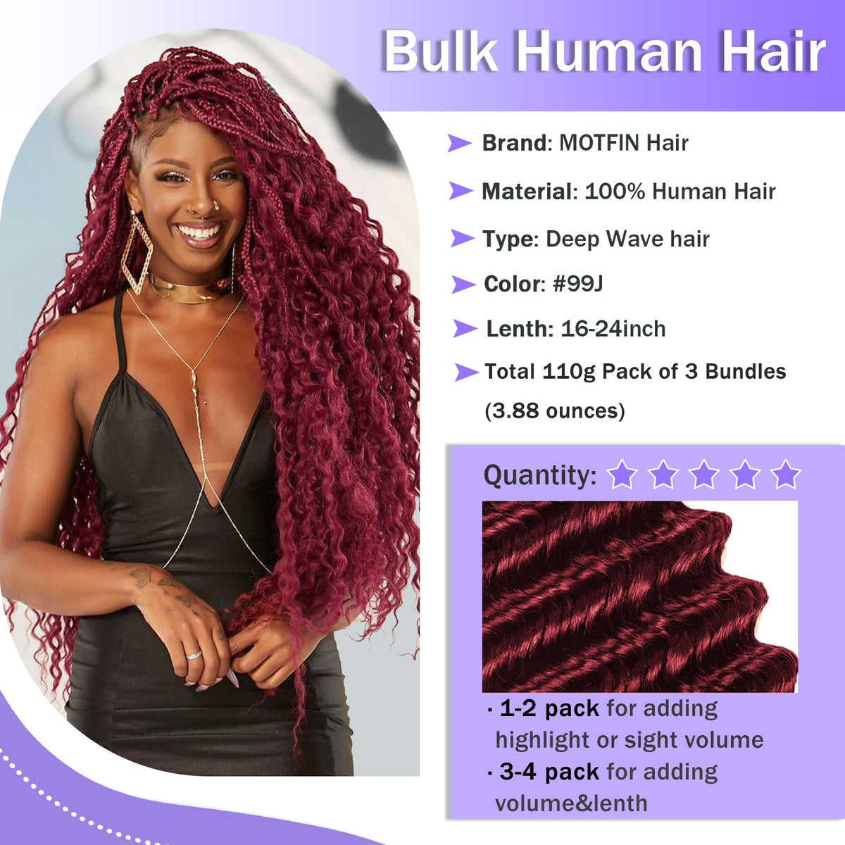 MOTFIN solid color braiding hair for cohesive hues