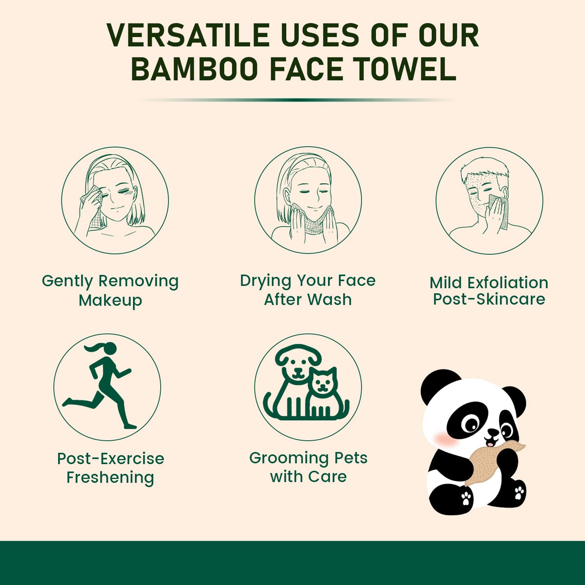 Mother Earth Bamboo Face Towels XL used for makeup removal and cleansing routines.