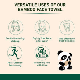 Mother Earth Bamboo Face Towels XL used for makeup removal and cleansing routines.