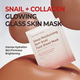 Mother Made snail mask being applied on face for instant moisture