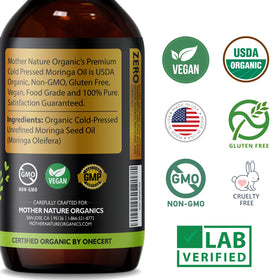 Mother Nature Organics Moringa Oil scalp massage for refreshed roots.