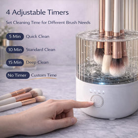 Mottinhill makeup brush cleaner four-speed dial enables tailored brush cleaning