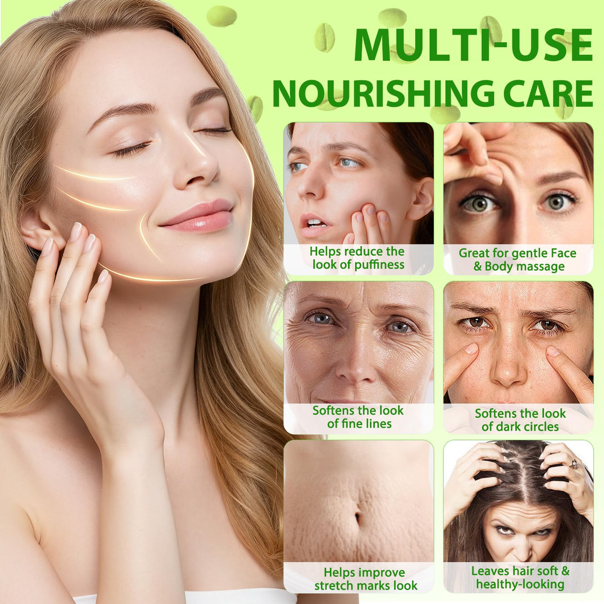 Moulis coffee oil on the face demonstrating gentle hydration for radiant skin