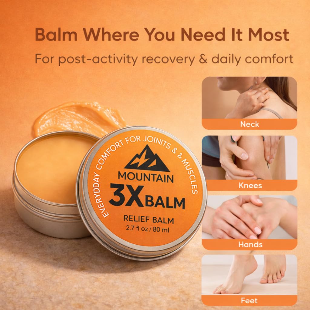 Mountain 3X MSM Balm active-use scene illustrates daily self-care.