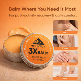 Mountain 3X MSM Balm active-use scene illustrates daily self-care.
