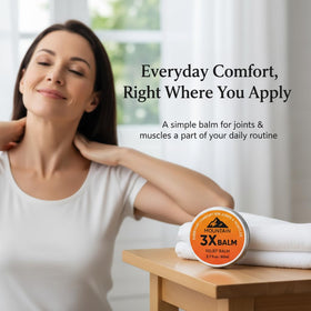 Mountain 3X MSM Balm texture close-up shows fast-absorbing formula.