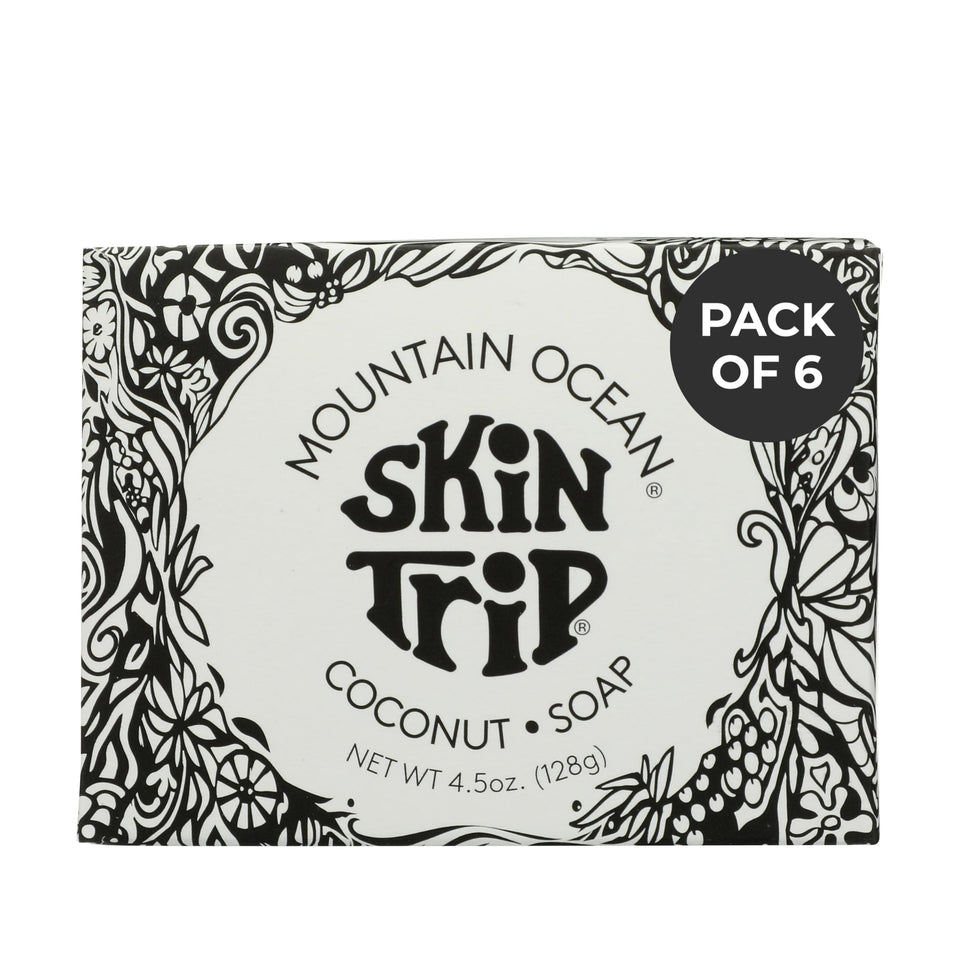 Mountain Ocean Skin Trip Coconut Soap bar for gentle cleansing and hydrating skin.