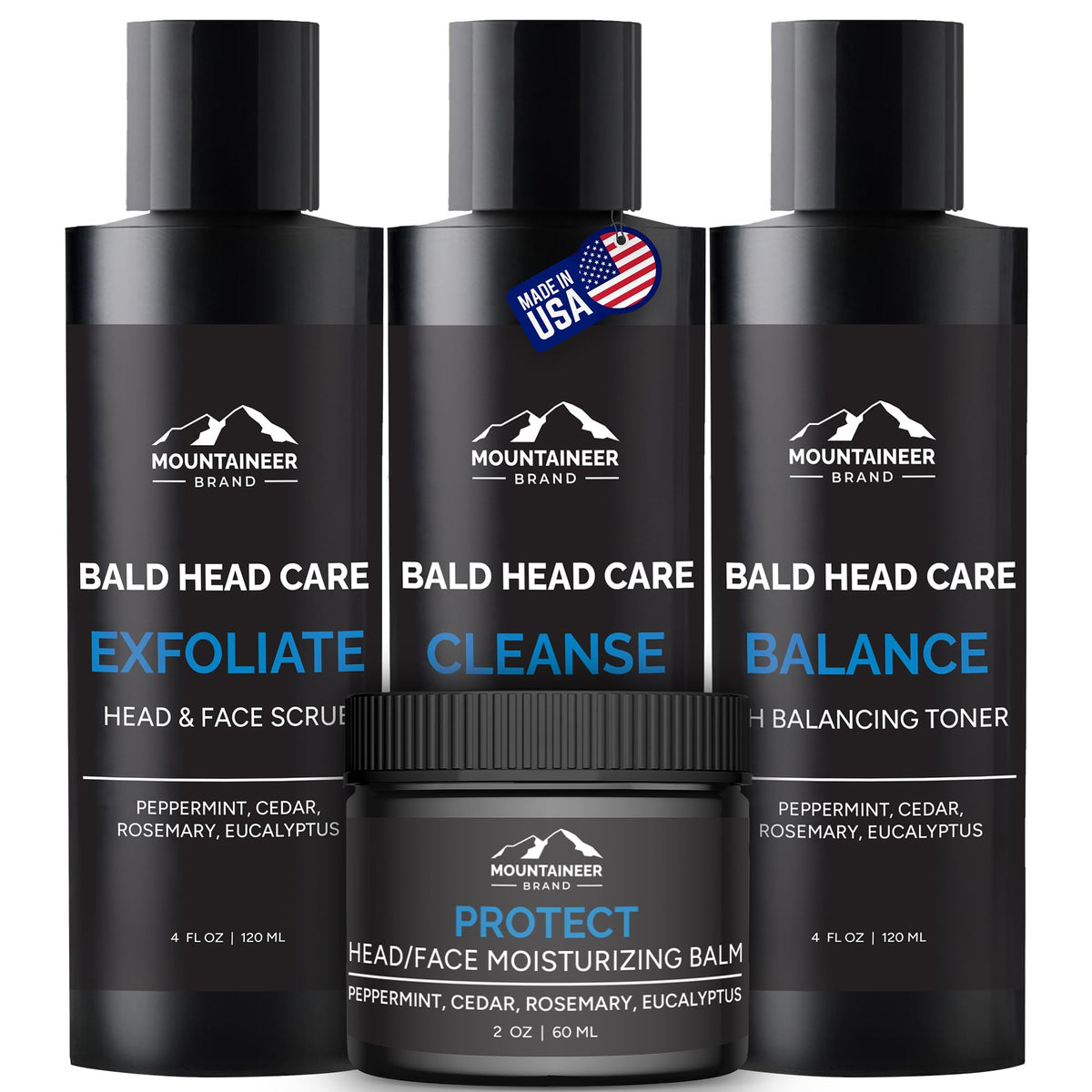 Mountaineer Brand Bald Head Exfoliate Scrub for deep cleansing and smoother skin.