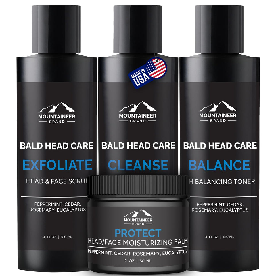 Mountaineer Brand Bald Head Exfoliate Scrub for deep cleansing and smoother skin.