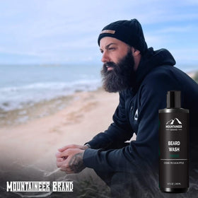 Soft beard texture after using Mountaineer Brand Beard Wash.