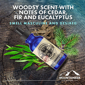 Mountaineer Brand Timber Scent Beard Oil pour for easy daily grooming.