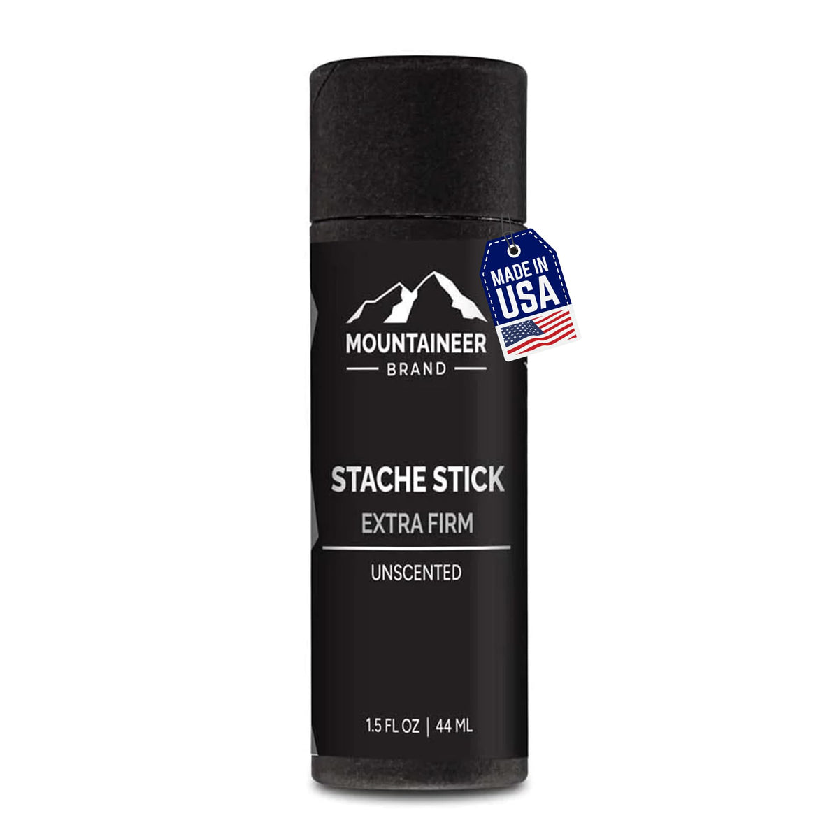 Mountaineer Brand Stache Stick compact packaging keeps you ready on the go.