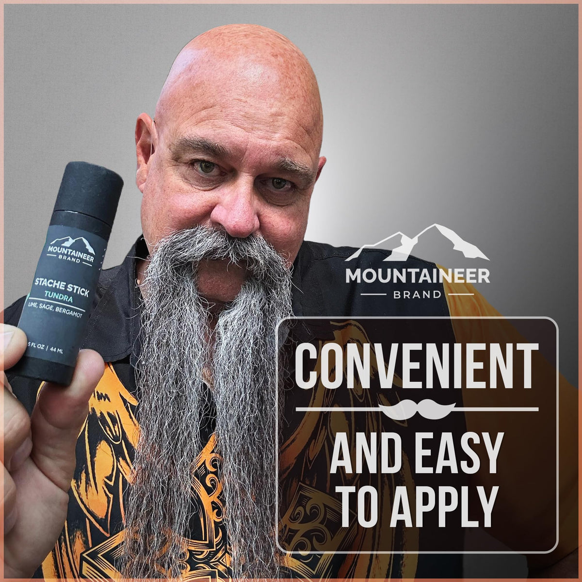 Mountaineer Brand Stache Stick handmade in WV for quality craftsmanship.