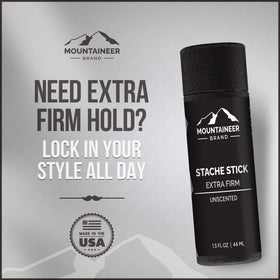 Stache Stick twists, curls, and shapes for a lasting look.
