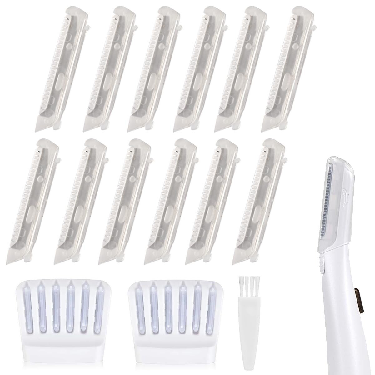 MOVELOVE 12-pack replacement heads for Dermaplane Glo for smoother skin prep