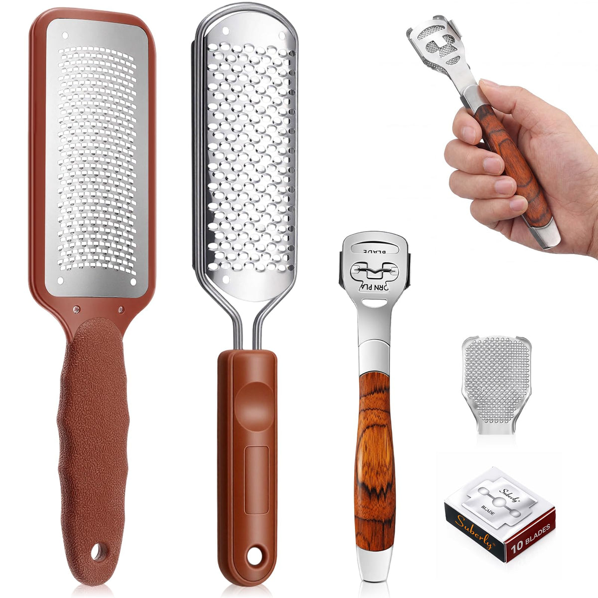 Moxweyeni oval foot rasp for precise callus removal at home.