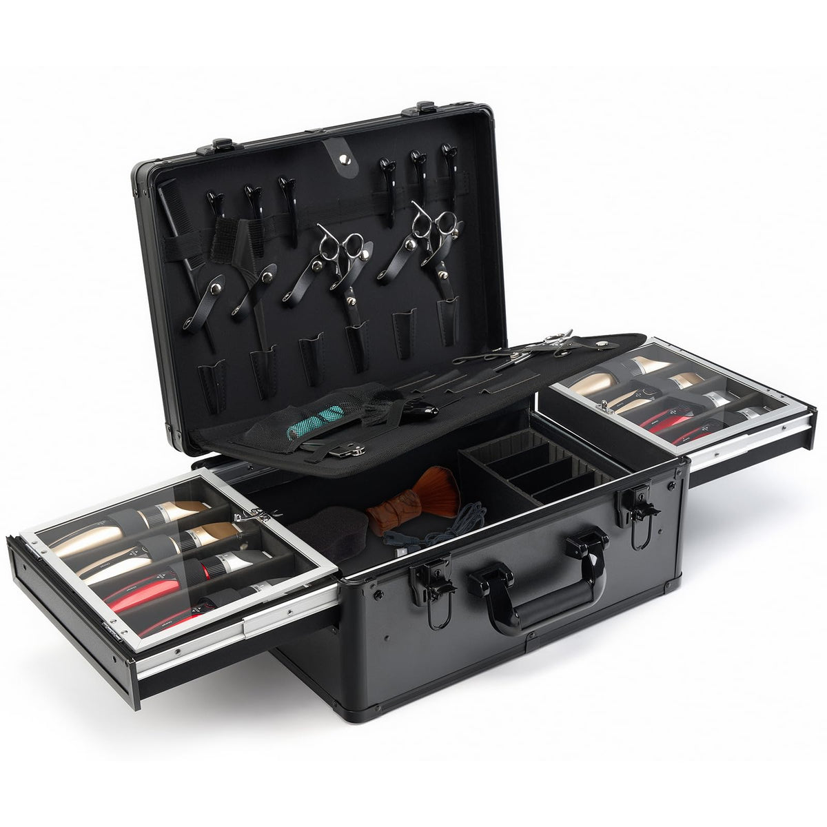 MoyRetty professional barber case with clipper slots for fast on-the-go access