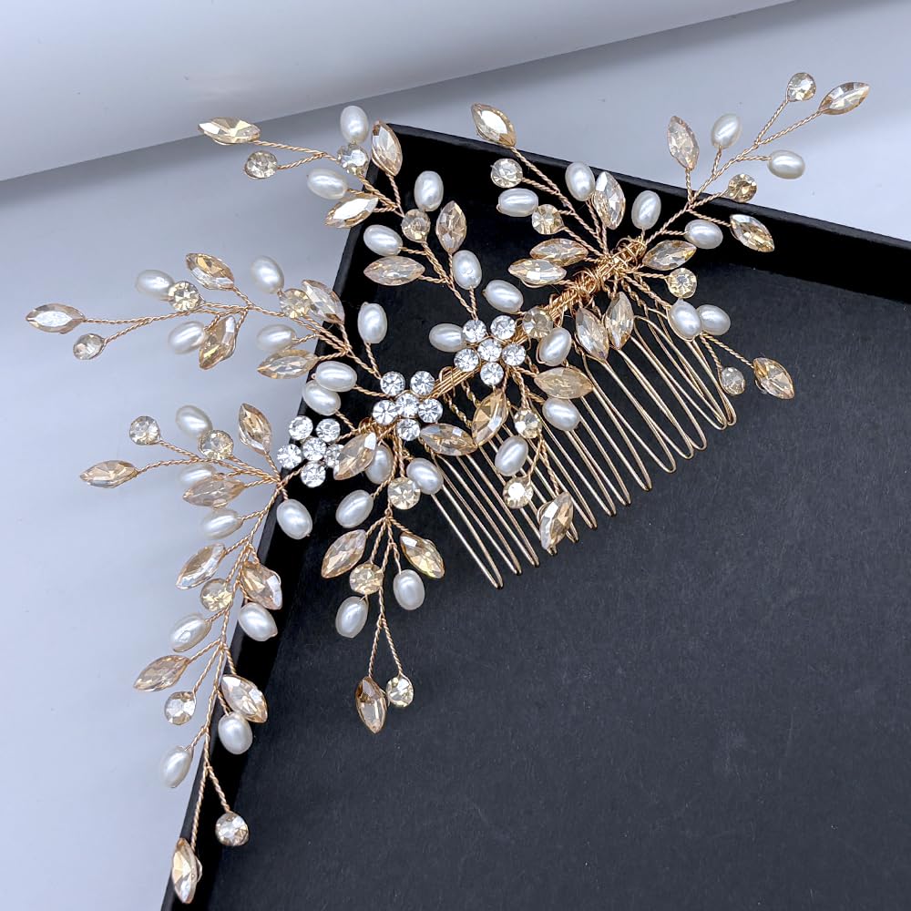 Mpoikba champagne wedding hairband suitable for ceremonies